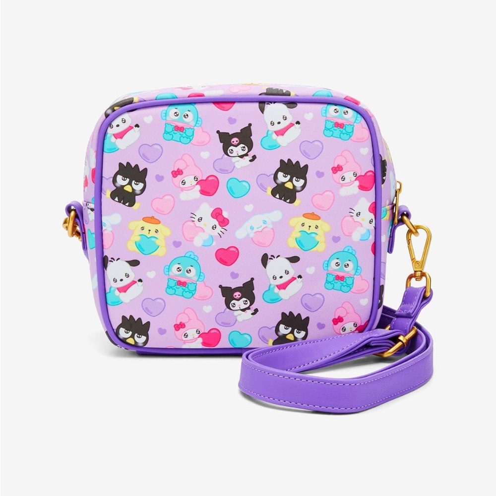 Sanrio Loungefly hello kitty & friends heart kawaii eyes crossbody bag - Picture 2 of 5
